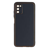 Чехол Leather Gold with Frame without Logo для Samsung A03s 4G Цвет 10, Gray