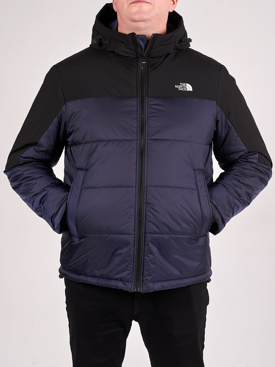 Чоловіча куртка демісезонна The North Face великого розміру, колір темно-синій - фото 1 - id-p2119309036