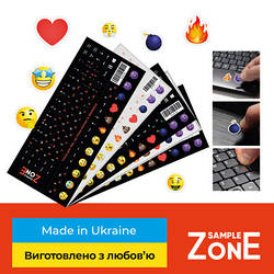 Наклейка на клавіатуру SampleZone непрозора чорна, біло-зелений SZ-BK-GS smart