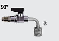 Вентиль кульовий 1/4" SAE М х 1/4" SAE F 90º зелений; Errecom (Італія)