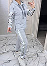 Мега стильний якісний зручний практичний жіночий спортивний костюм зі шкіряними вставками "Mystery", фото 4
