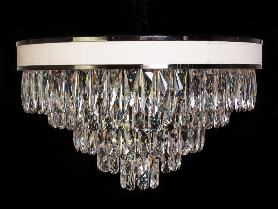 Підвісна люстра з кришталевими підвісками Lagos чорний хром 8028-500BHR, фото 1