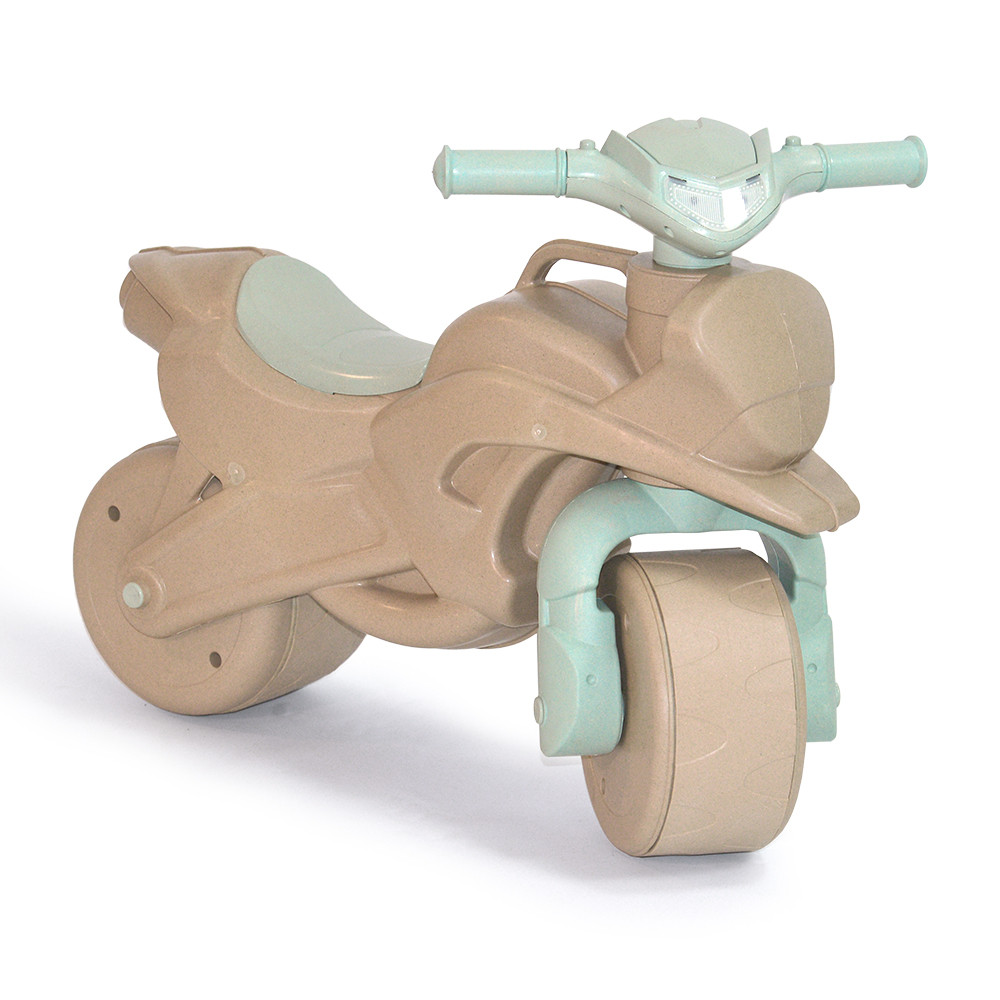 Толокар-мотоцикл DOLONI TOYS музичний бежевий із зеленим ECO (0139/01eco)