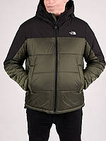 Чоловіча куртка демісезонна The North Face великого розміру, колір хакі