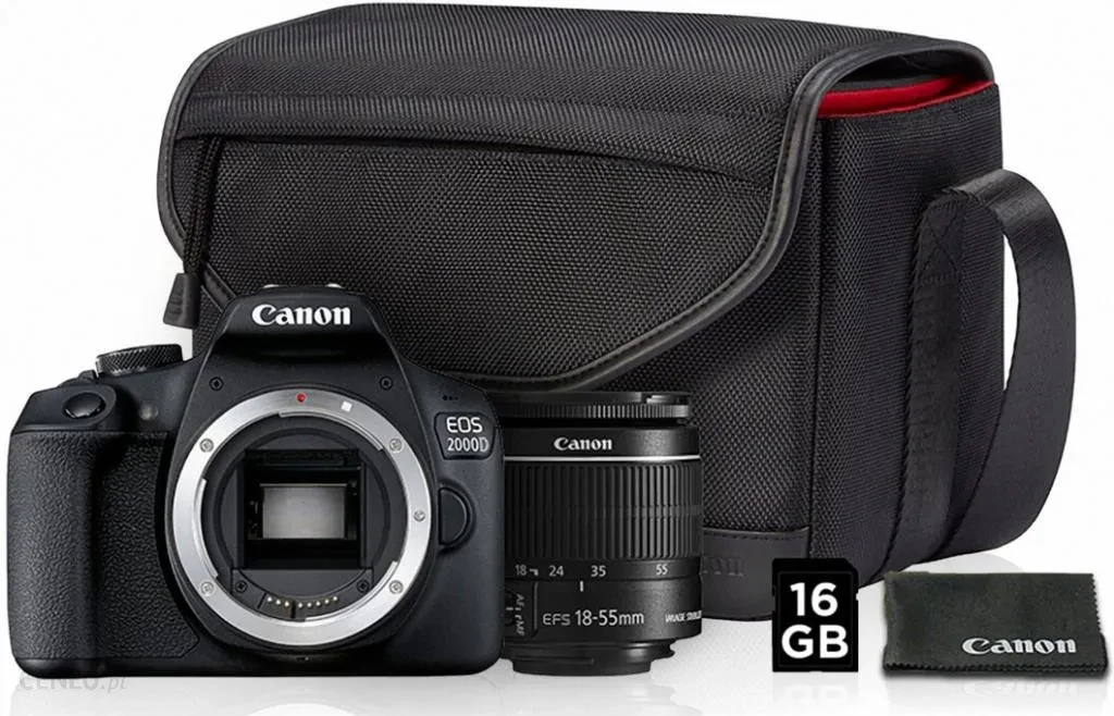 Фотокамера Canon EOS 2000D + EF-S 18-55mm IS II + torba SB130 + karta SD 16GB - фото 1 - id-p2119326860