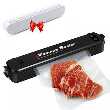 Вакууматор Vacuum Sealer + Подарунок Диспенсер для плівки та фольги / Пакувальник вакуумний для їжі