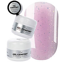 NailApex Comfort Builder Gel моделюючий гель №13 (рожевий з золотими пластівцями юкі), 5 г