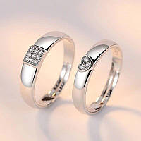 Мужское женское обручальное парное кольцо - парные обручальные кольца Объятия размер регулируемый 2 шт.