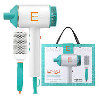 Профессиональный фен для сушки волос с щёткой Enzo EN-8899 голубой