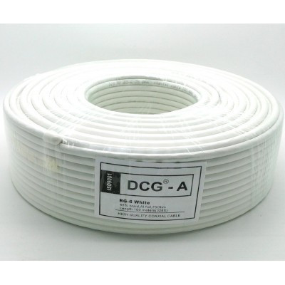 TV кабель 75 Ом DCG RG-6, white, 100 м BS-03