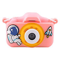 Детский Фотоаппарат Astronaut, 2" IPS, TF/MicroSD, 600mAh, Фото/Видео/Игры, Розовый
