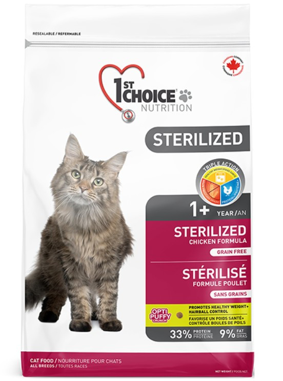 Сухий суперпреміум корм для кастрованих котів та стерилізованих кішок 1st Choice Sterilized Chicken курка 10 кг