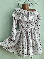 Платье детское с воланами софт на девочку 128-152 см (5цв) "MALVINA" недорого от прямого поставщика