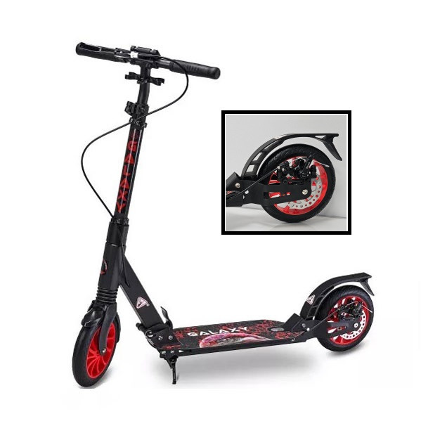 Двоколісний самокат для дітей Bavar Sport Galaxy Disc Чорно-червоний