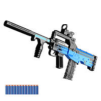 Игрушечный автомат ZERO GROZA поролоновые пули аккумуляторный Синий 12 патронов
