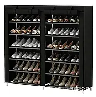 Тканевый шкаф для хранения обуви UKC Shoe Cabinet 2712 на 2 секции, 12 полок