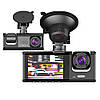 Автомобільний відеореєстратор FHD 1080P з 3 камерами  Чорний, фото 7