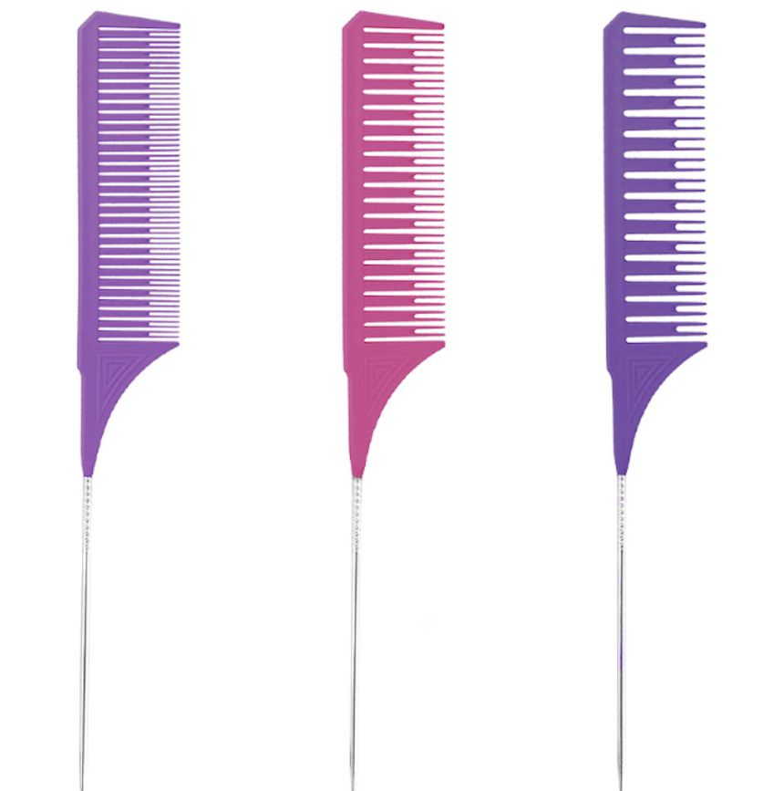 Комплект гребінців для мелірування Hots Professional Awesome Comb Pink/Violet/Purple, 3 шт (HP98004)