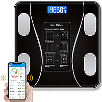 Смарт-весы до 180кг с Bluetooth и подсветкой / Напольные умные фитнес весы с приложением на телефон