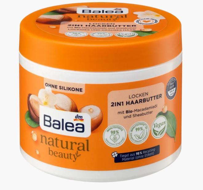 Засіб для догляду за волоссям Balea Natural Beauty Curls 2in1 Macadamia Oil Shea Butter для кучерявого волосся 300мл 4066447410860