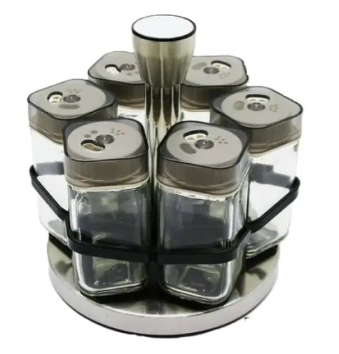 Набір баночок для спецій на підставці 6 баночок BSJ1507-1 M, фото 1