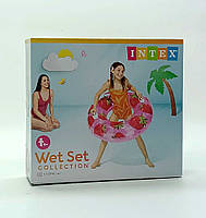 Круг надувной Intex "Wet set Клубничка" 107 см с ручками розовый 56261NP-3