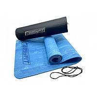 Коврик для йоги и фитнеса PER Premium Mat EasyFit EF-1930-1-E-Bl 8 мм, синий + Чехол, Vse-detyam