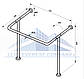 Поручень для мийки "стіна-підлога" для людей з інвалідністю, Ø 32мм - 530х710х800мм, фото 2