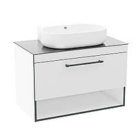 Тумба підвісна Imprese Black Edge 90 см зі стільницею й умивальником, білий (f32119W)