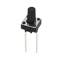 Кнопка тактова 2-pin, 6x6x10 мм (SPST-NO, 12V 50mA, товщина корпусу 3,5 мм)