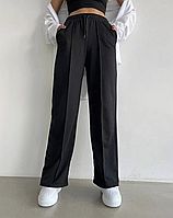 Женские штаны широкие люкс двухнитка 44-46 Черный