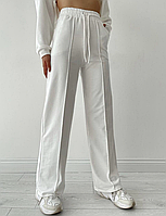Женские штаны широкие люкс двухнитка 42-44 Белый