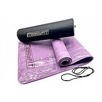 Коврик для йоги и фитнеса PER Premium Mat EasyFit EF-1930-1-E-V 8 мм + Чехол фиолетовый, Time Toys