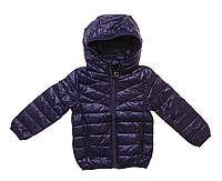 Ультратонкий пуховик - куртка для мальчика с капюшоном синий весна КНР р.98 (110),104 (120),116 (130)