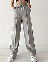 Женские штаны широкие люкс двухнитка 44-46 Серый