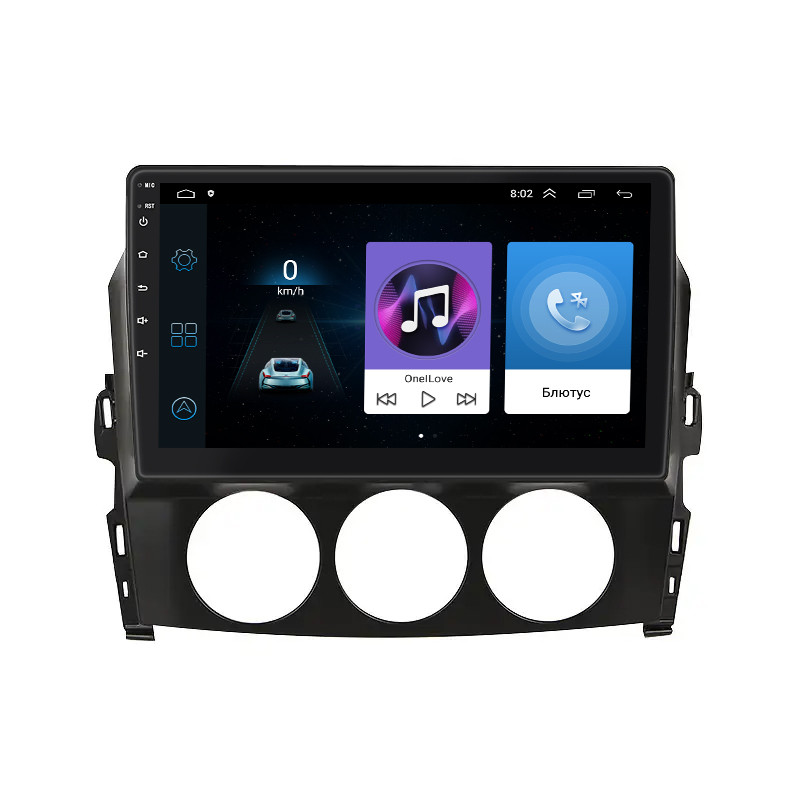 Штатна магнітола Lesko для Mazda MX-5 III (NC) Рестайлінг 2008-2015 екран 9" 1/16Gb Wi-Fi GPS Base 1 шт.