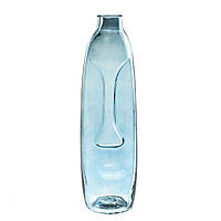 Необычная стеклянная ваза "Портрет", 40 см, цвет голубой
