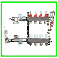 Колектор для теплої підлоги на 4 контури в зборі (НІМЕЧЧИНА)