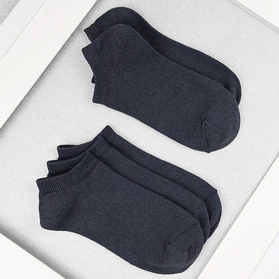 Шкарпетки жіночі короткі «Dark Grey» зі зручною резинкою преміум сегмент розмір 35-38 6 пар в упаковці
