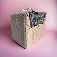 Сумка для майстра зі знімним органайзером, тканинна з прозорим верхом (колір бежевий)