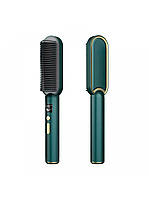 Электрическая щетка-выпрямитель для выравнивания и укладки волос с ионизацией 200°C (зеленая)