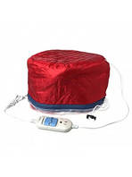 Электрическая тканевая термошапка (сушуар) для масок, ламинирования и лечения волос красный