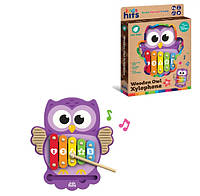 Дерев'яна музична іграшка ксилофон "Совеня", Kids Hits (KH20/019)
