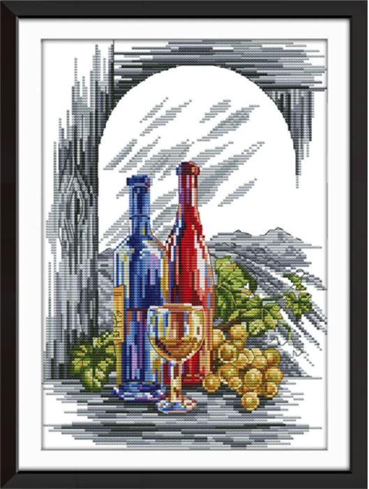 Набір для вишивання за нанесеною на канву схемою "Wine. AIDA 14CT printed 27*36 см