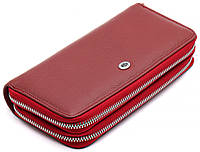 Бордовый женский кошелек из натуральной кожи с двумя автономными отделами ST Leather ST238-2
