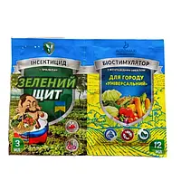 Инсектицид Зеленый Щит Для огорода универсальный 3 мл + 12 мл Агромакси фунгицид + инсектицид + фитостимулятор