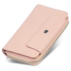 Рожевий багатофункціональний гаманець із натуральної шкіри з ремінцем на зап'ясті ST Leather ST55-5