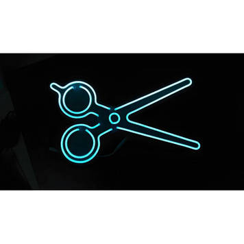 Неонова LED вивіска Для салону краси ножиці_1; 495х290