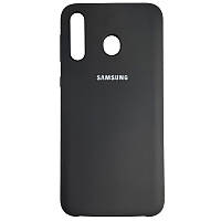 Чехол с микрофиброй Silicone Case на Samsung M30 Black (18)