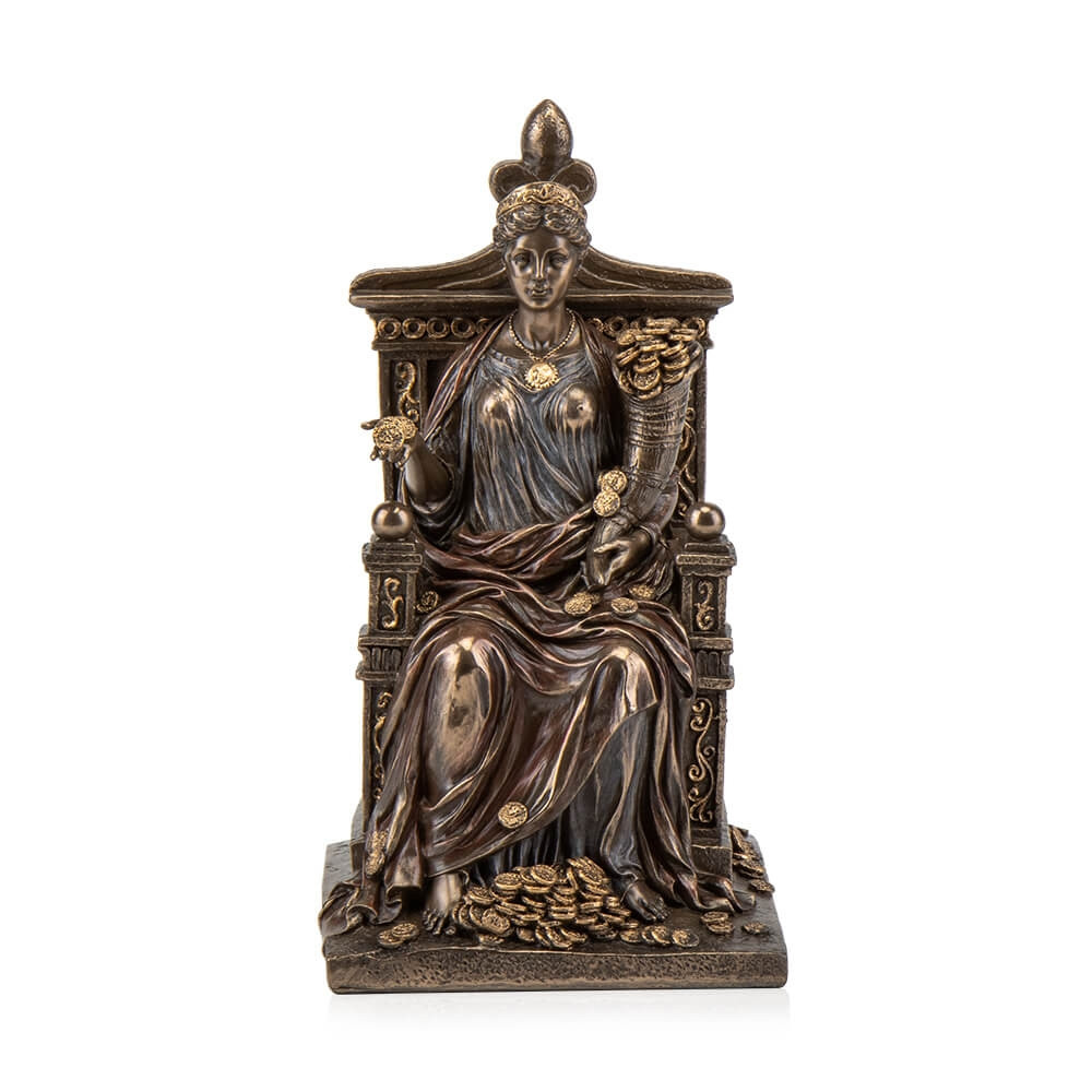 Статуэтка Veronese Богиня Удачи Фортуна на троне 27 см 72737 V4 полистоун покрытый бронзой - фото 1 - id-p238157743